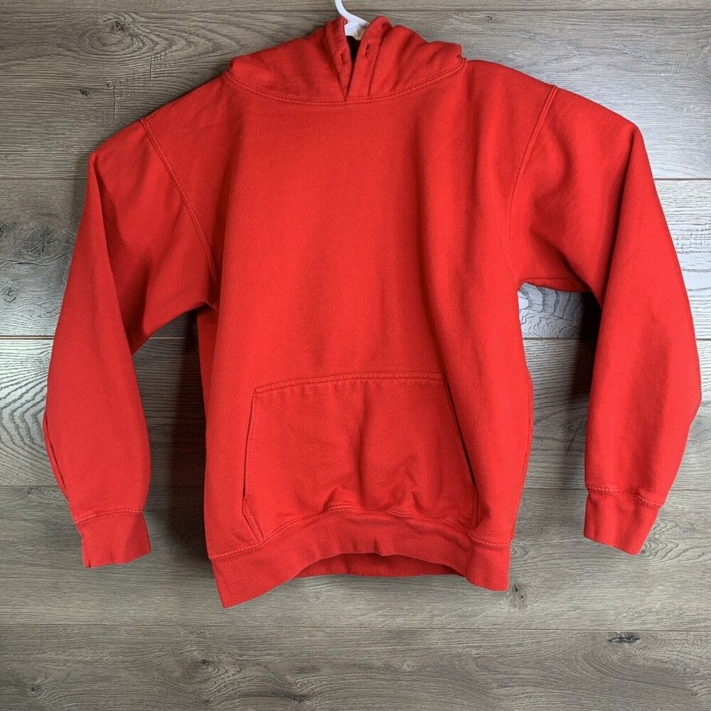 Fashion Nova Red Pullover Hoodie No Drawstring Kangaroo Pocket Unisex 19x23" Cot - Picture 2 of 6